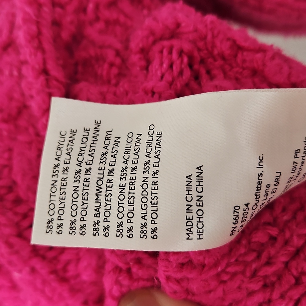 Pilcro Anthropologie Women's Pink Mock-Neck Cable-Knit Sweater Size XS - Picture 10 of 11